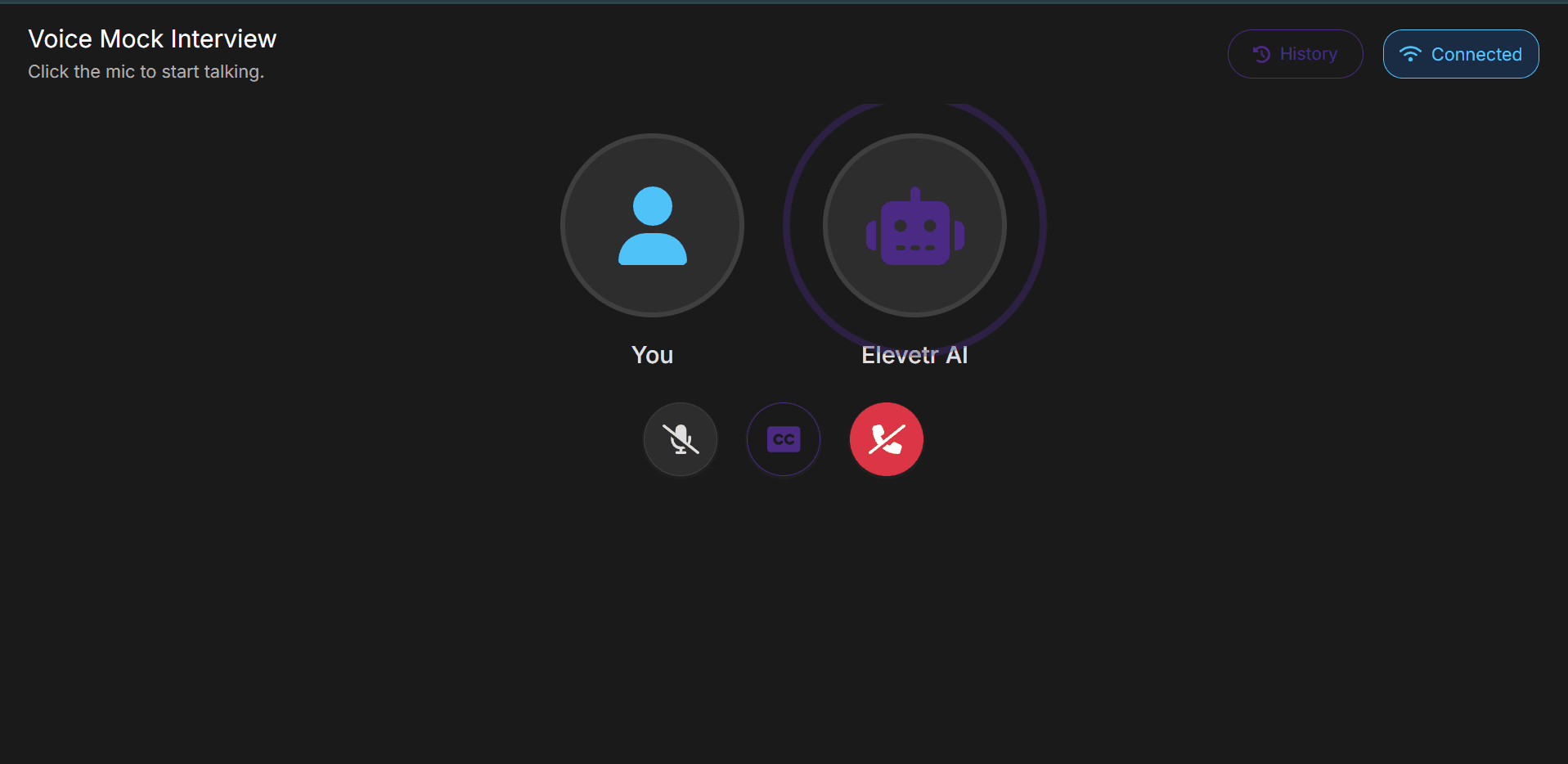 Elevetr Jobs AI interview session in progress